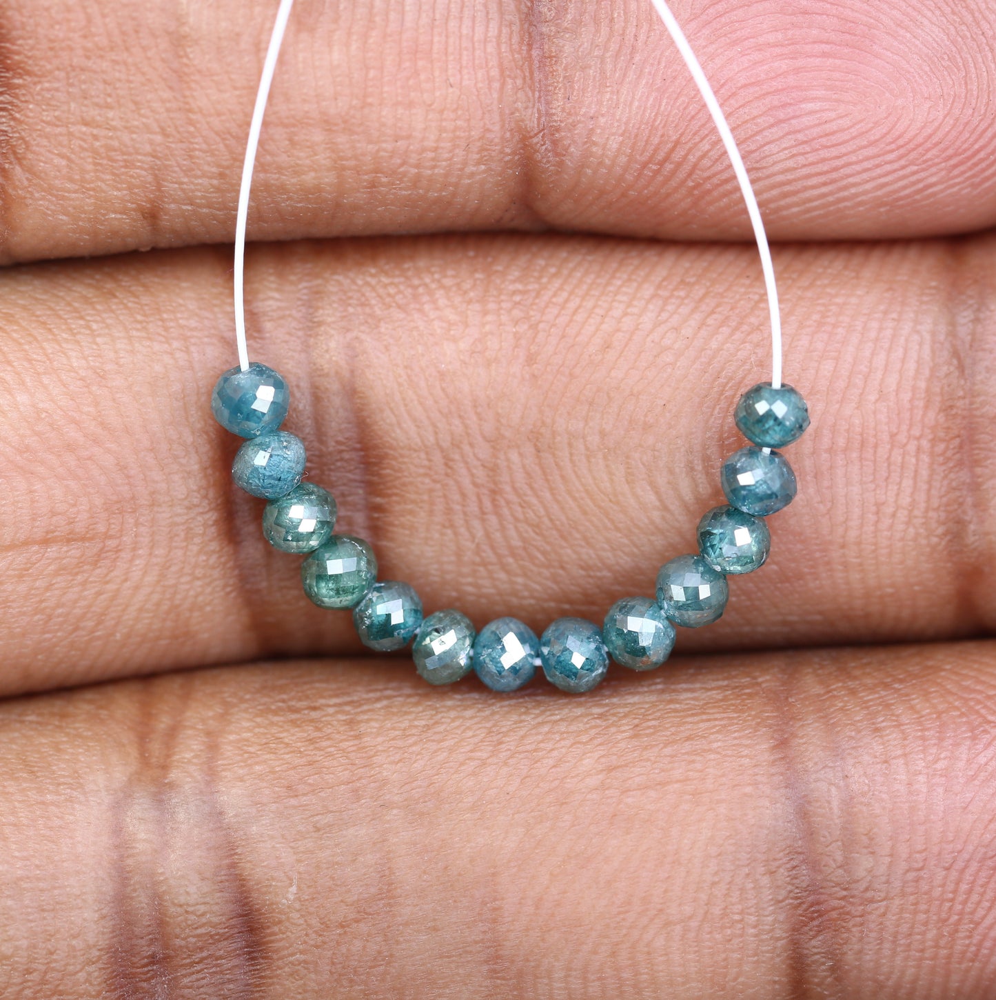 3.25 Carat Blue Color Loose Natural Polished Diamond Beads For Diamond Earring - JayKrishna Diamond