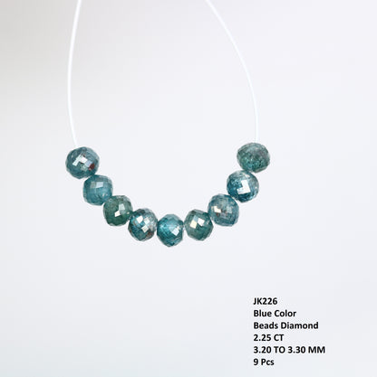2.25 Carat Blue Color Natural Loose Polished Diamond Beads For Diamond Necklace - JayKrishna Diamond