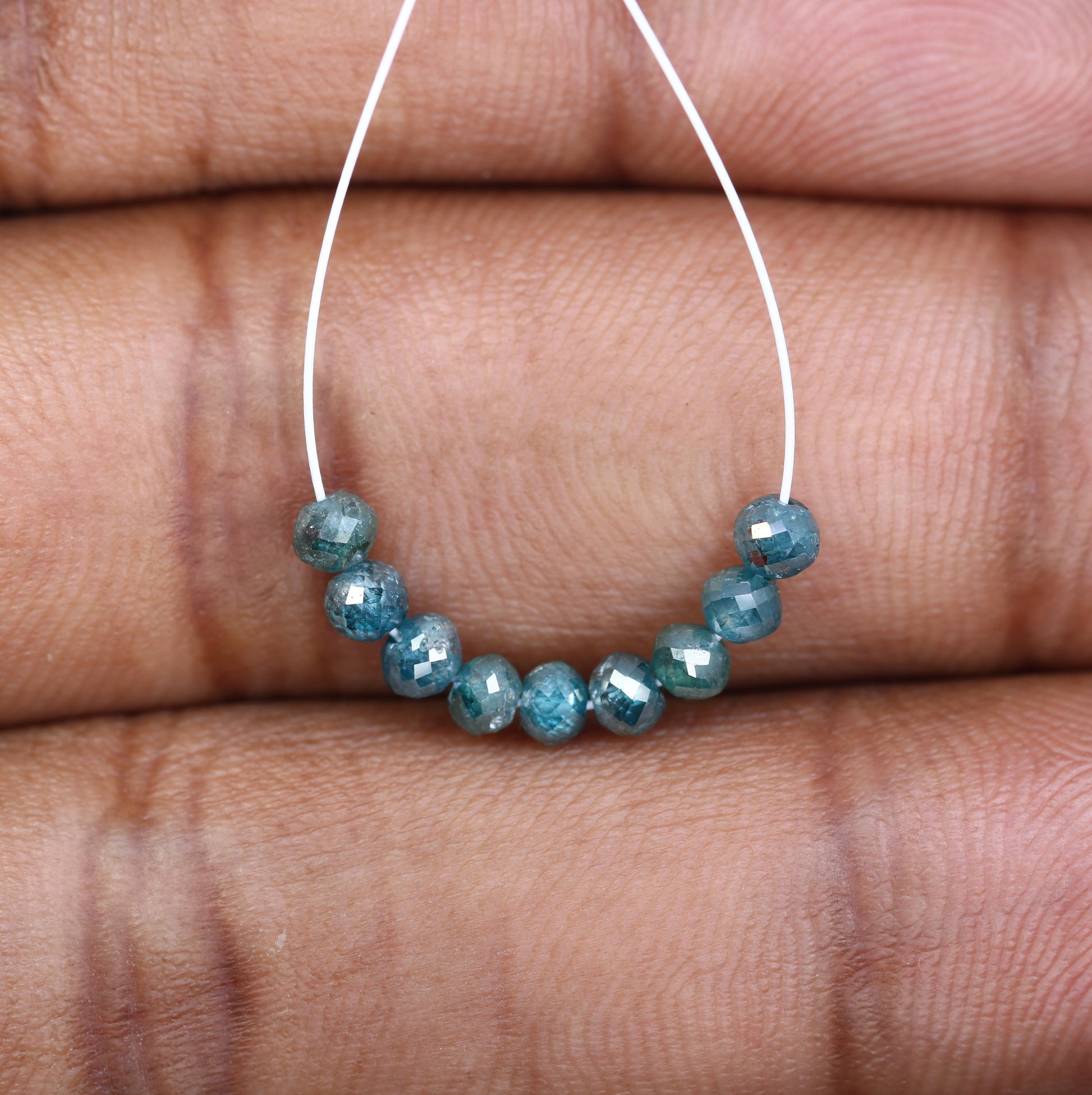 2.25 Carat Blue Color Natural Loose Polished Diamond Beads For Diamond Necklace - JayKrishna Diamond