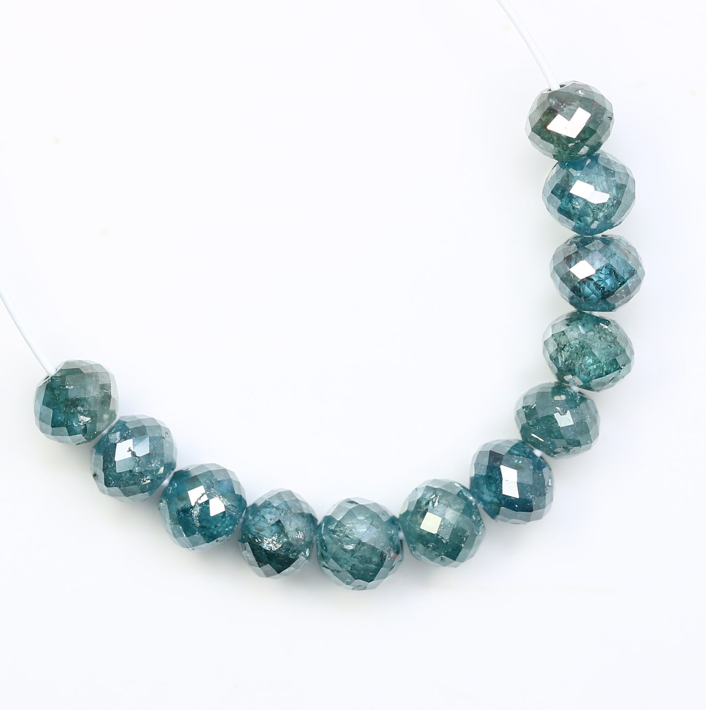 3.21 CT 3.2 To 3.4 MM Loose Round Beads Diamond Polished Blue Color Diamonds - JayKrishna Diamond