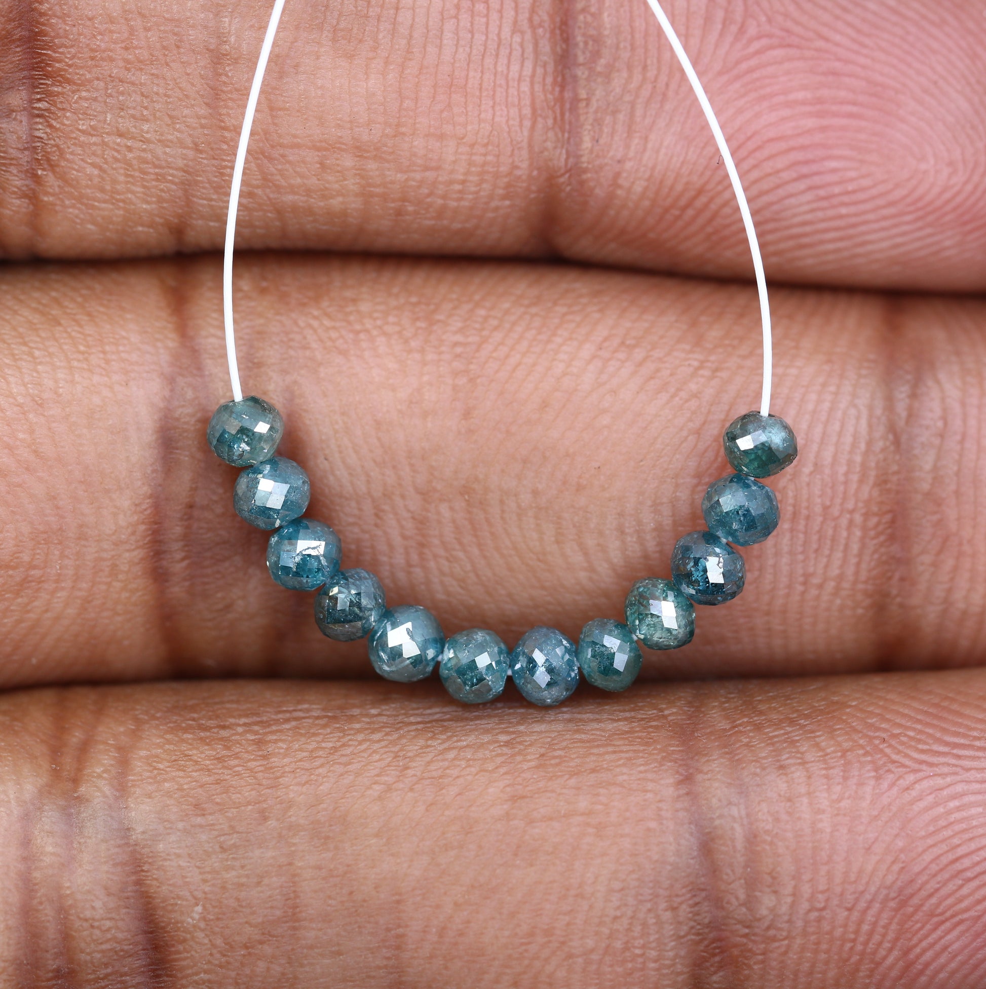 3.21 CT 3.2 To 3.4 MM Loose Round Beads Diamond Polished Blue Color Diamonds - JayKrishna Diamond