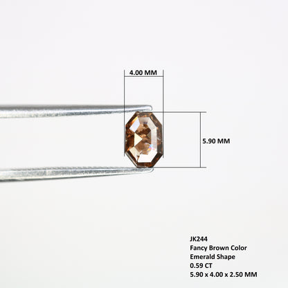 0.59 CT Dark Brown Emerald-Shaped Natural Diamond – Bold Loose Gem for Statement Rings - JayKrishna Diamond