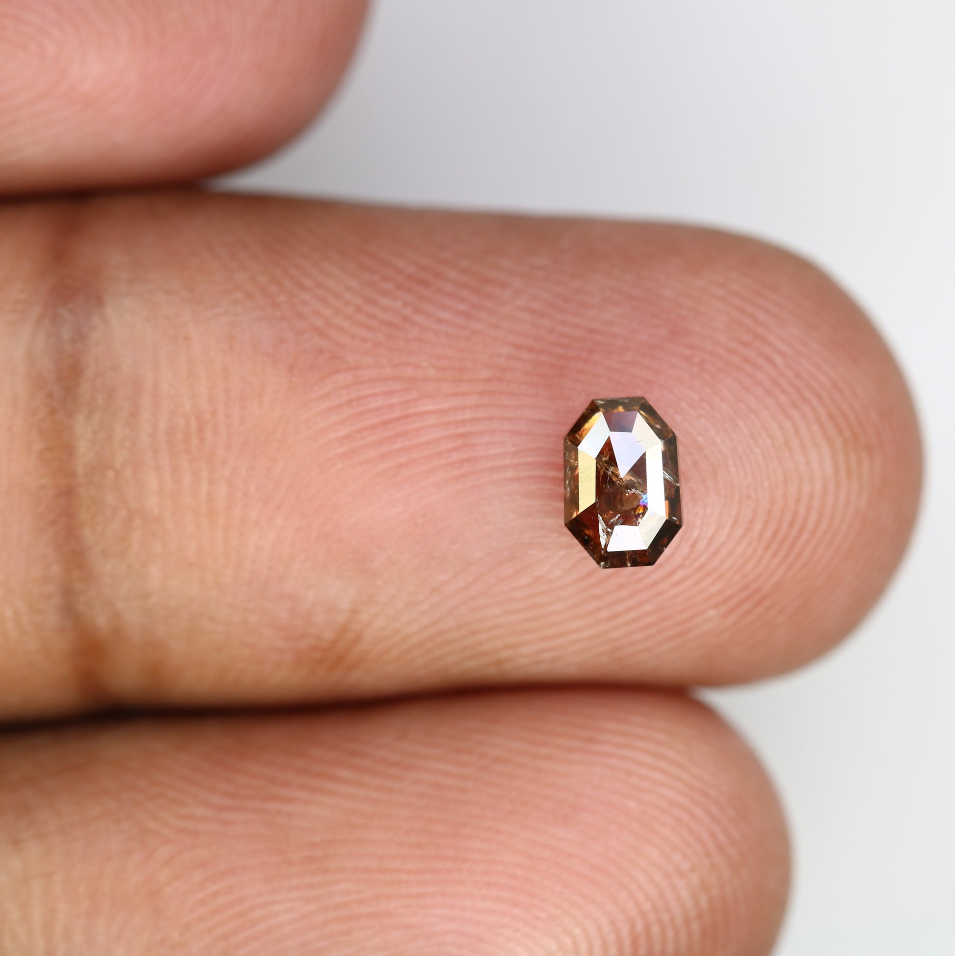 0.59 CT Dark Brown Emerald-Shaped Natural Diamond – Bold Loose Gem for Statement Rings - JayKrishna Diamond