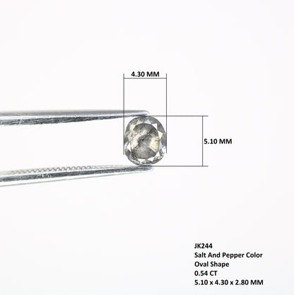 0.54 CT 5.10 MM Oval Shape Salt and Pepper Diamond For Wedding Ring - JayKrishna Diamond