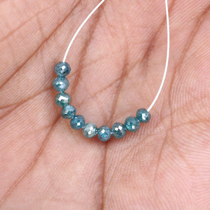 2.22 Carat Loose Blue Color Polished Diamond Beads For Diamond Necklace - JayKrishna Diamond