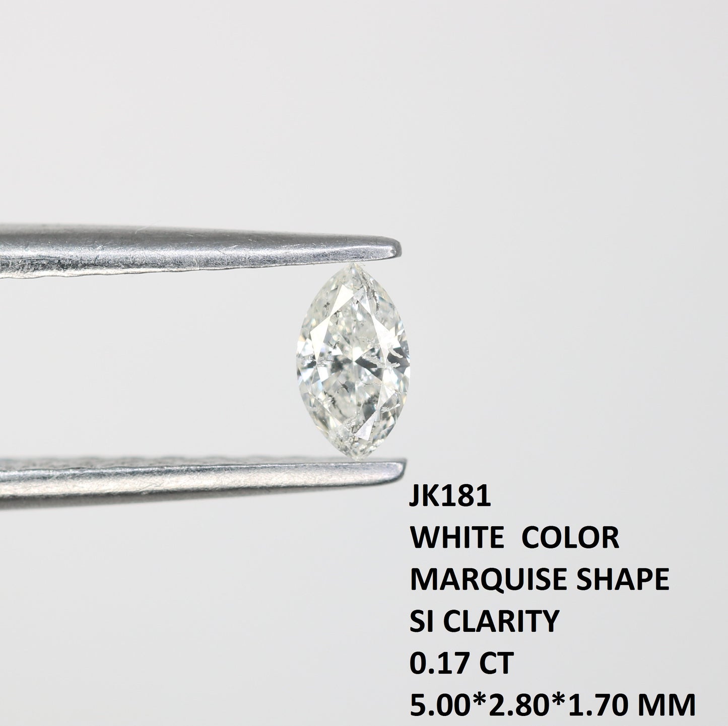 0.17 CT Marquise Shape White Salt and Pepper Loose Diamond - Perfect for Engagement Rings, Necklaces, Earrings, and Custom Jewelry - JayKrishna Diamond