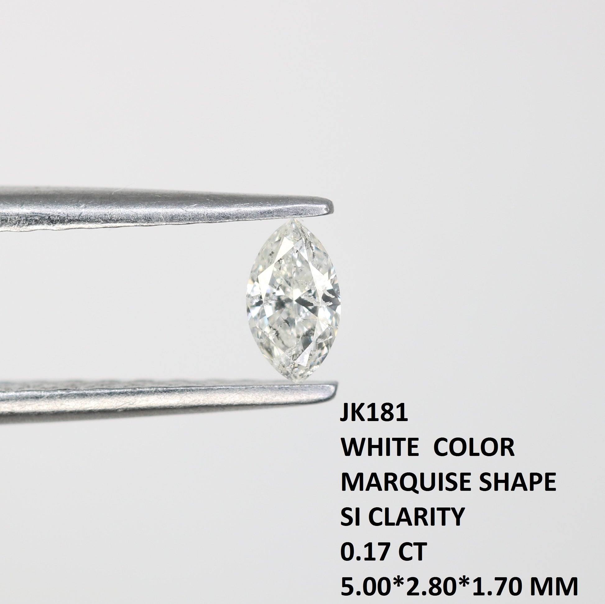0.17 CT Marquise Shape White Salt and Pepper Loose Diamond - Perfect for Engagement Rings, Necklaces, Earrings, and Custom Jewelry - JayKrishna Diamond