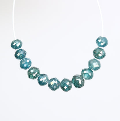 2.55 CT 3.1 To 3.4 MM Fancy Blue Color Beads Diamond Polished Diamond Necklace - JayKrishna Diamond