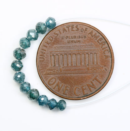 2.55 CT 3.1 To 3.4 MM Fancy Blue Color Beads Diamond Polished Diamond Necklace - JayKrishna Diamond