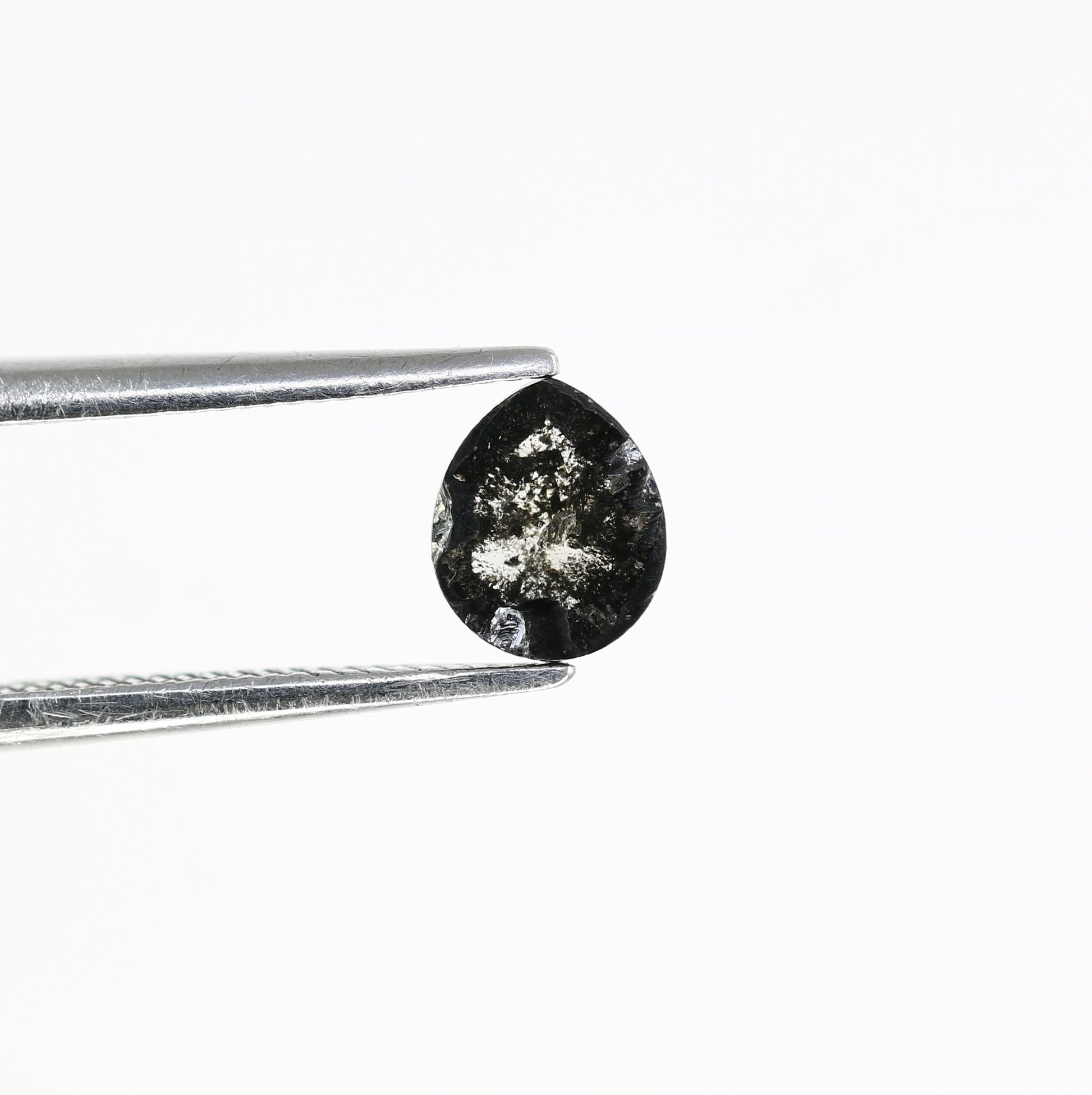 0.54 CT 5.90 MM Pear Shape Salt And Pepper Natural Diamond For Engagement Ring - JayKrishna Diamond