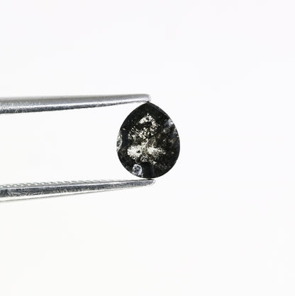 0.54 CT 5.90 MM Pear Shape Salt And Pepper Natural Diamond For Engagement Ring - JayKrishna Diamond
