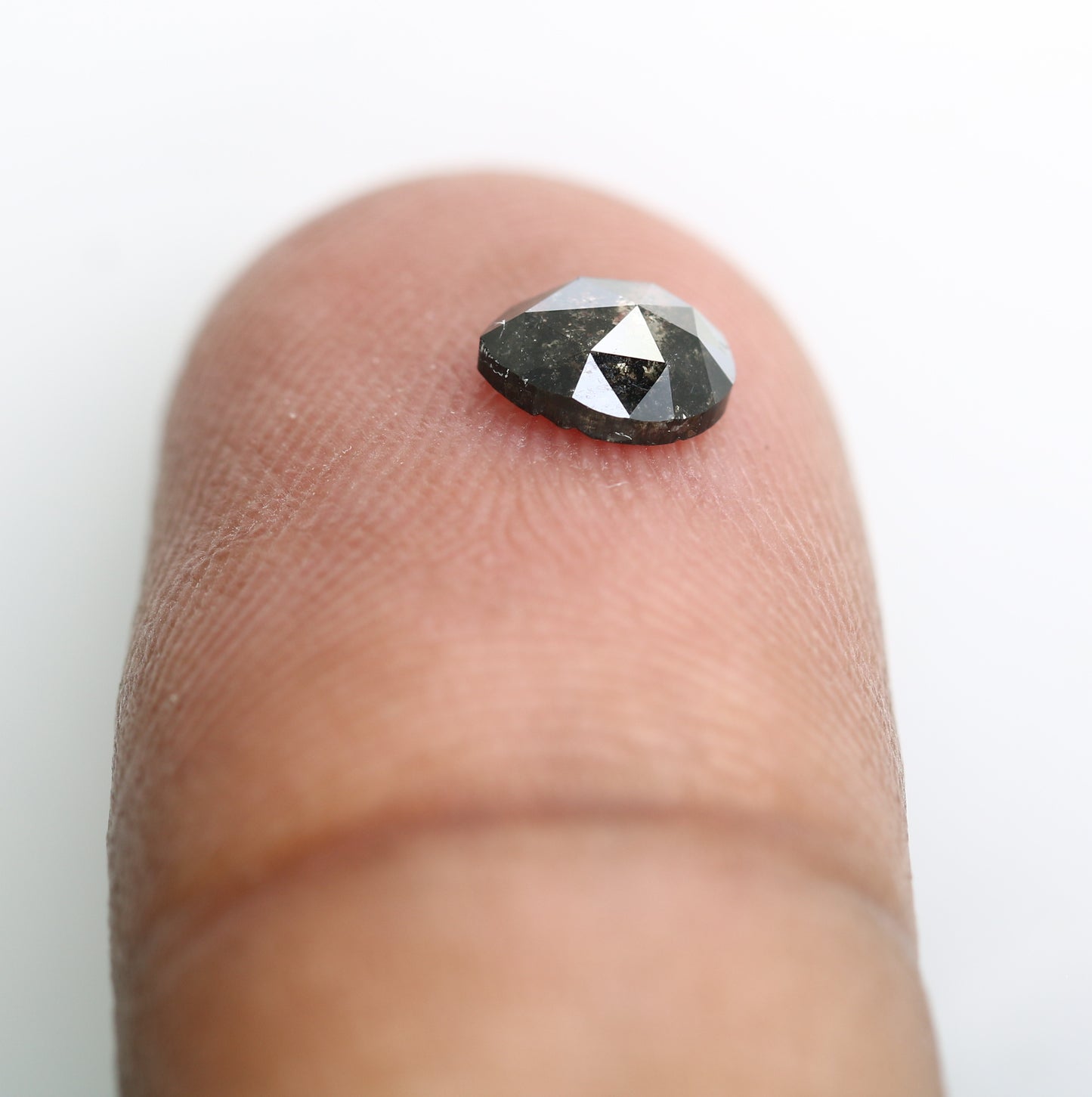 0.54 CT 5.90 MM Pear Shape Salt And Pepper Natural Diamond For Engagement Ring - JayKrishna Diamond