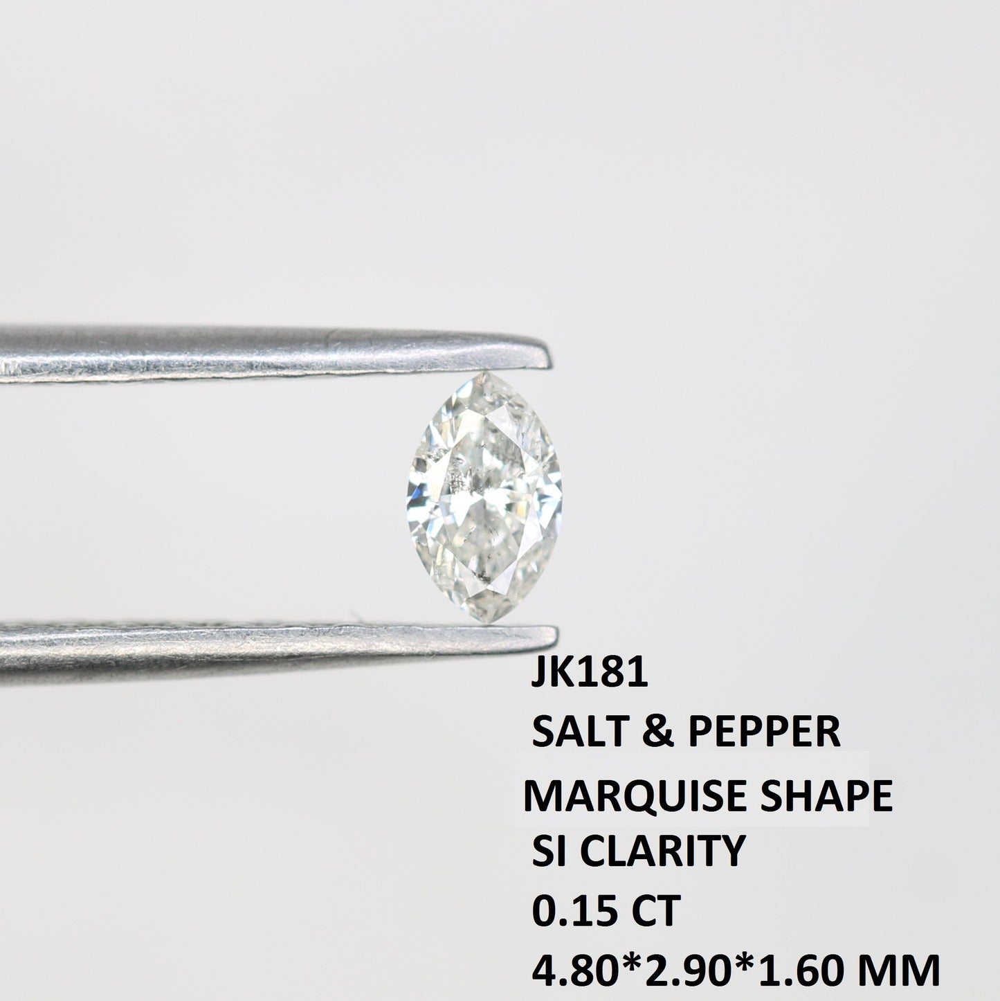 0.15 CT Salt and Pepper Marquise Shape Natural Diamond – Perfect for Engagement Rings and Custom Jewelry - JayKrishna Diamond