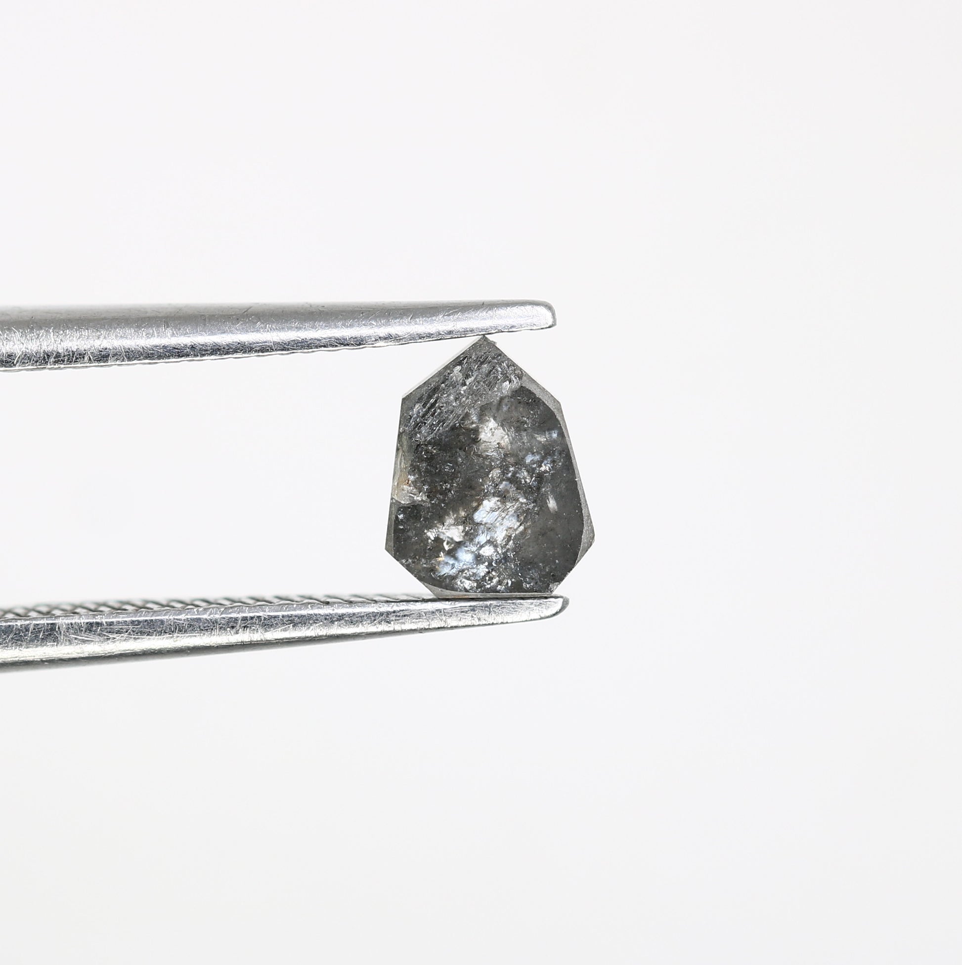 0.52 Carat Shield Shaped Salt And Pepper 5.80 MM Diamond For Galaxy Ring - JayKrishna Diamond