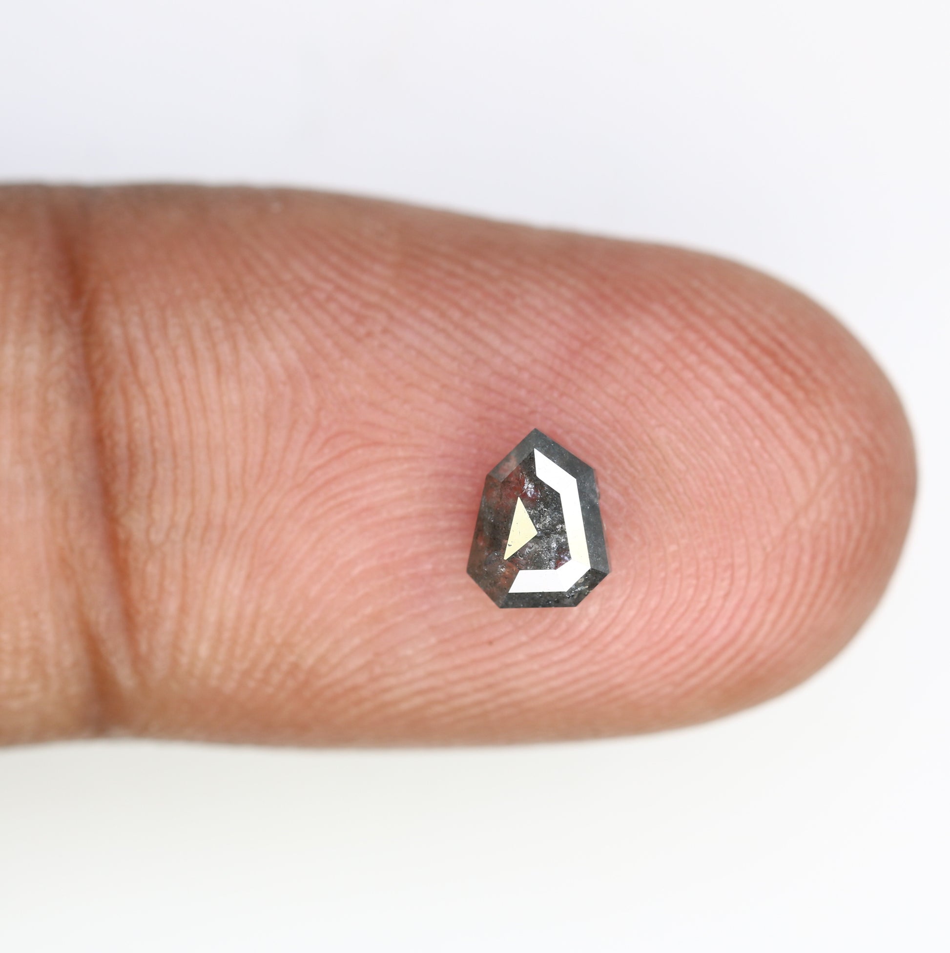 0.52 Carat Shield Shaped Salt And Pepper 5.80 MM Diamond For Galaxy Ring - JayKrishna Diamond