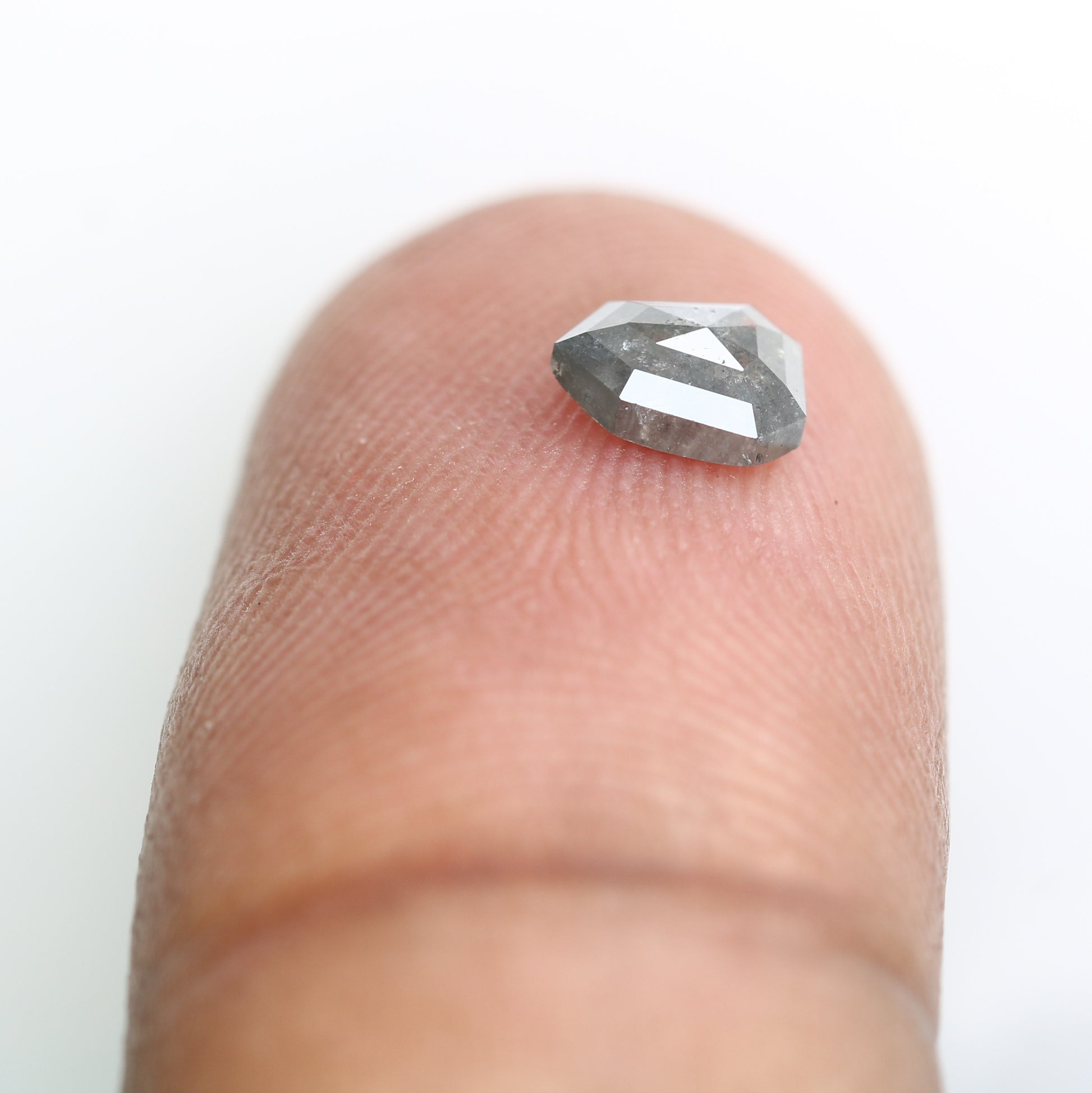 0.52 Carat Shield Shaped Salt And Pepper 5.80 MM Diamond For Galaxy Ring - JayKrishna Diamond