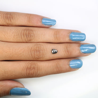 0.52 Carat Shield Shaped Salt And Pepper 5.80 MM Diamond For Galaxy Ring - JayKrishna Diamond