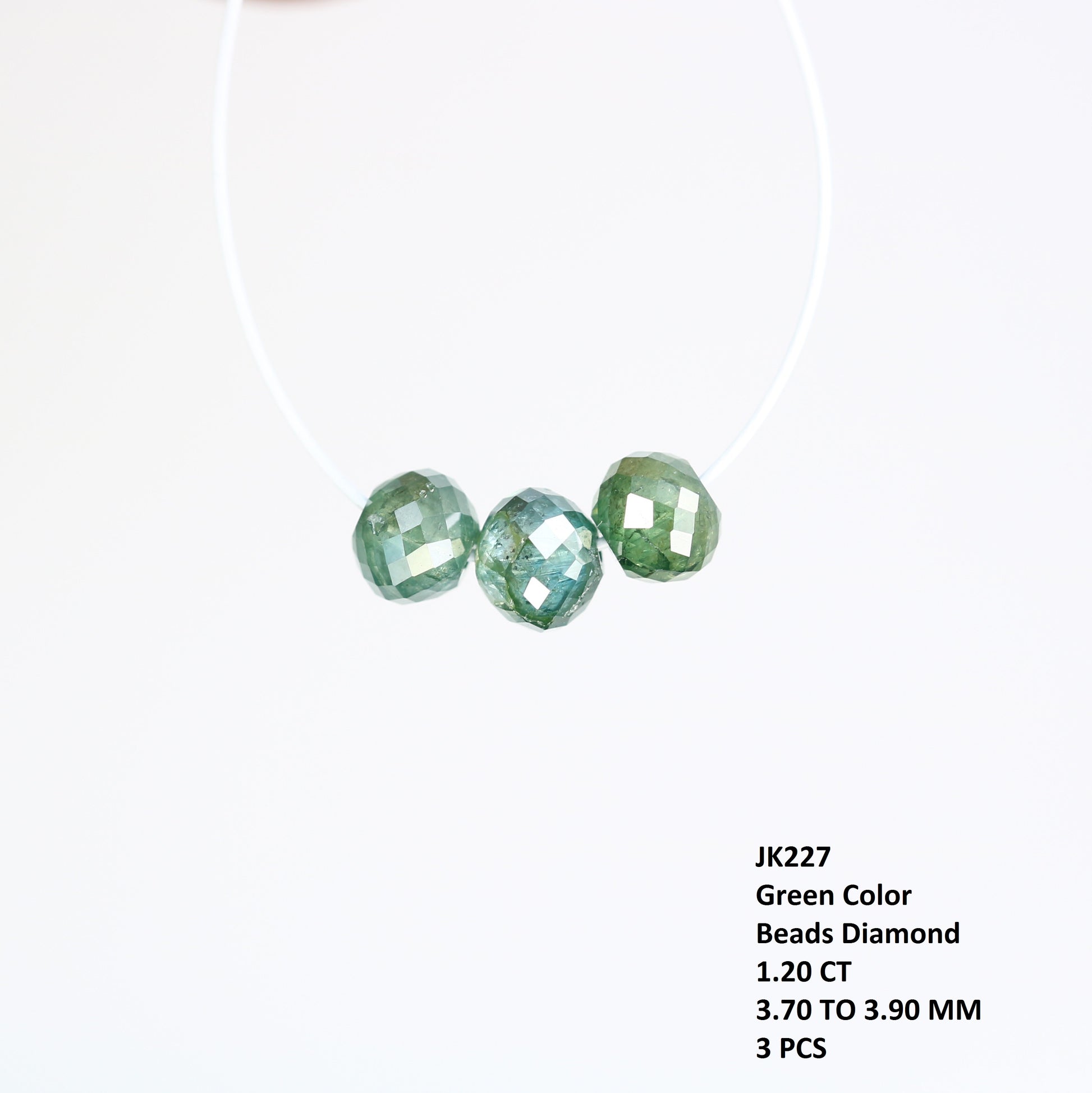 1.20 Carat 3.7 To 3.9 MM Green Color Polished Loose Beads Diamonds For Diamond Pendant - JayKrishna Diamond