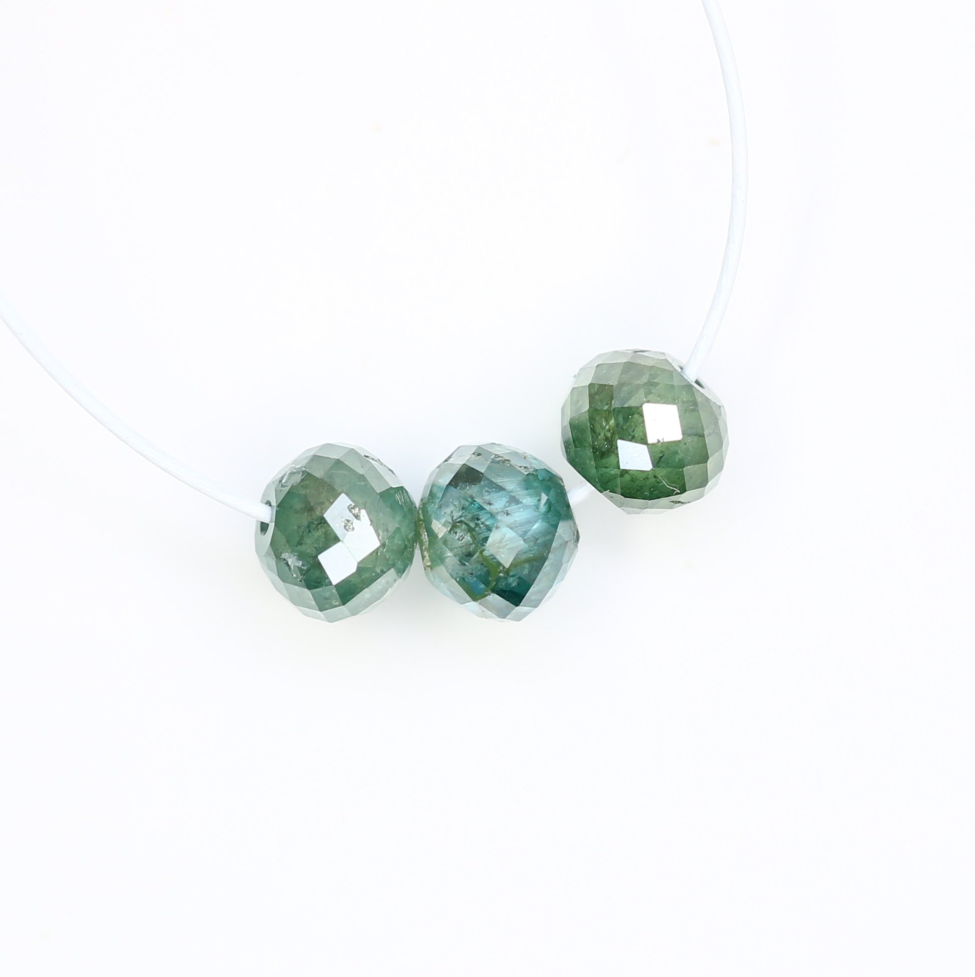 1.20 Carat 3.7 To 3.9 MM Green Color Polished Loose Beads Diamonds For Diamond Pendant - JayKrishna Diamond