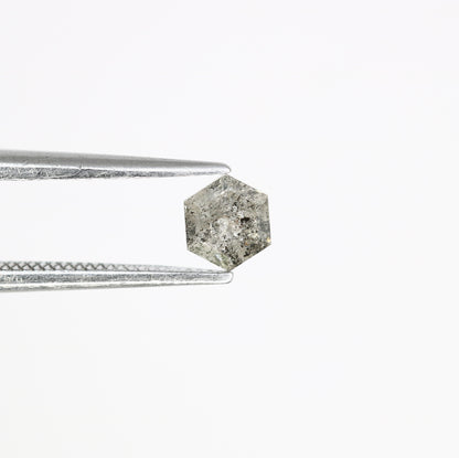 0.41 Carat Hexagon Shape Salt And Pepper 4.80 MM Diamond For Designer Ring - JayKrishna Diamond