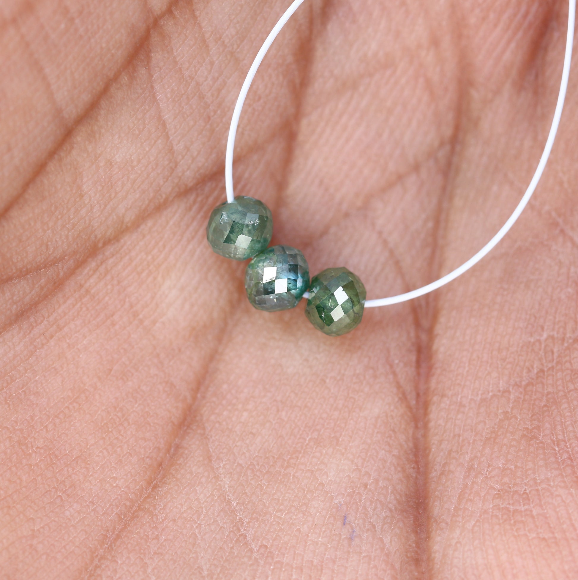 1.20 Carat 3.7 To 3.9 MM Green Color Polished Loose Beads Diamonds For Diamond Pendant - JayKrishna Diamond