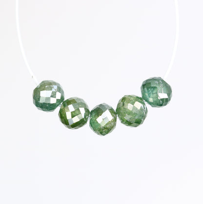 1.84 CT 3.5 To 3.6 MM Green Color Polished Loose Beads Diamonds For Diamond Necklace - JayKrishna Diamond