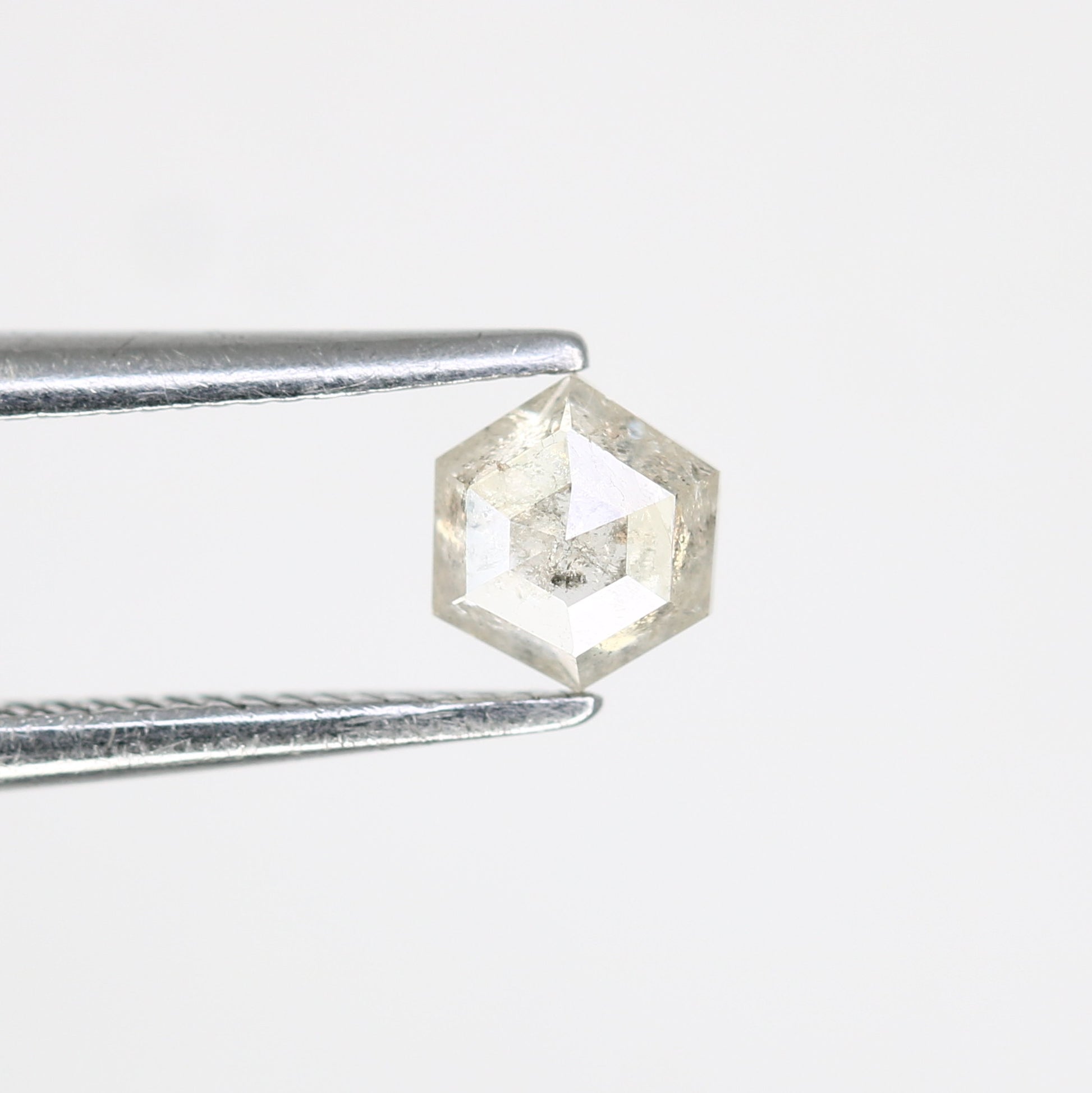 0.37 Carat Hexagon Shape Salt and Pepper Diamond 4.70 MM | Natural Gemstone for Custom Designer Rings, Unique Engagement Jewelry & Ethical Fine Jewelry - JayKrishna Diamond
