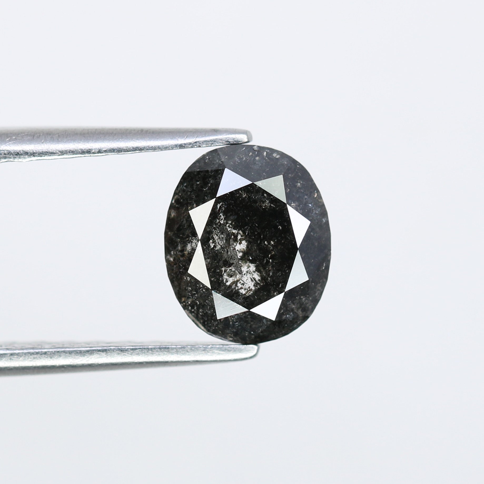 1.28 CT Loose Salt And Pepper Oval Shape Natural Diamond For Engagement Ring - JayKrishna Diamond
