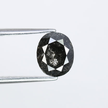1.28 CT Loose Salt And Pepper Oval Shape Natural Diamond For Engagement Ring - JayKrishna Diamond