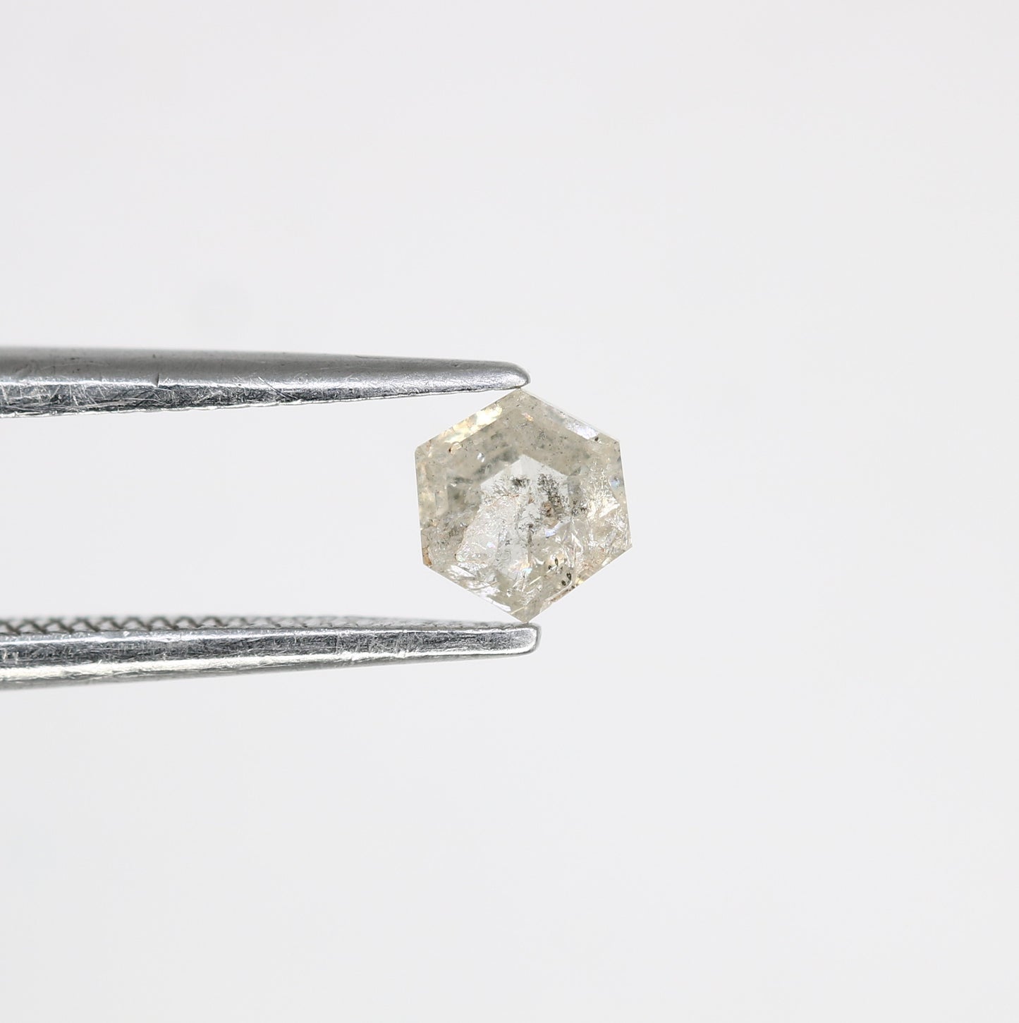0.37 Carat Hexagon Shape Salt and Pepper Diamond 4.70 MM | Natural Gemstone for Custom Designer Rings, Unique Engagement Jewelry & Ethical Fine Jewelry - JayKrishna Diamond