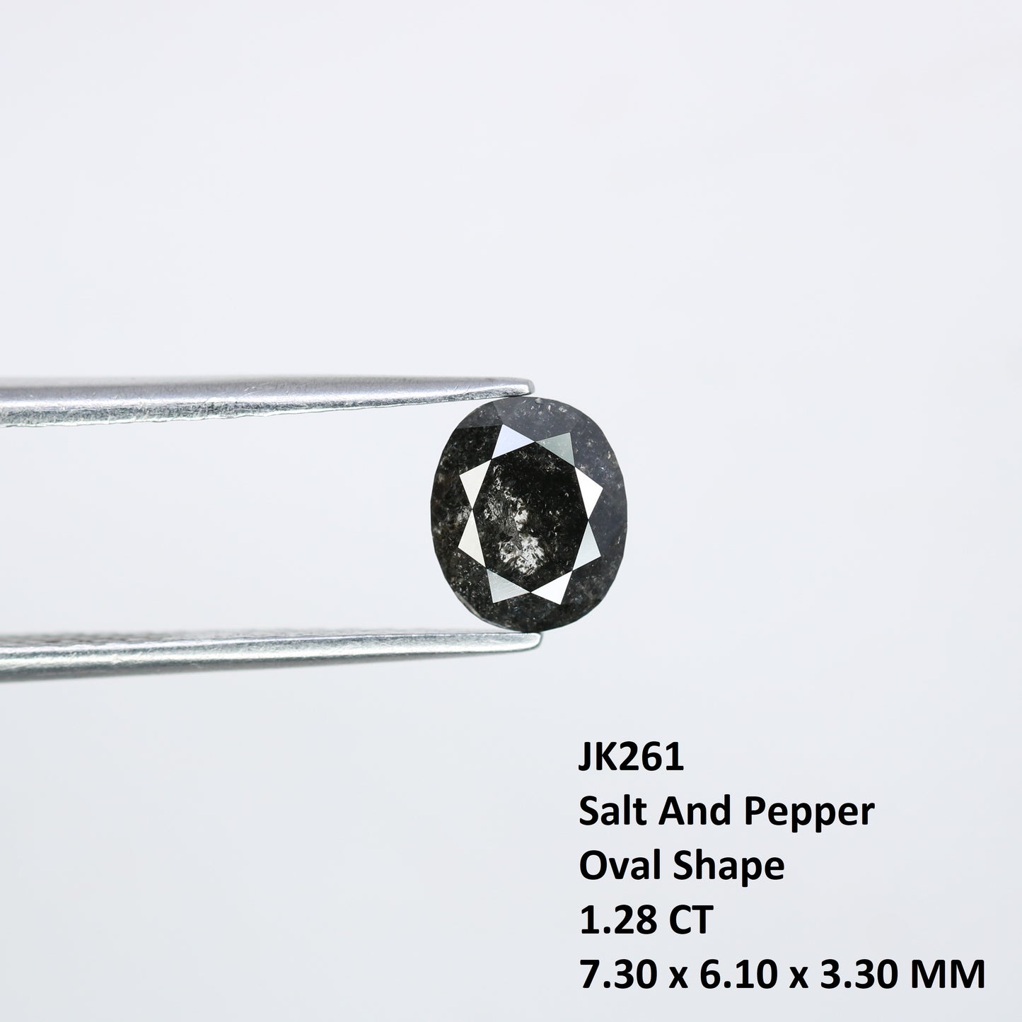 1.28 CT Loose Salt And Pepper Oval Shape Natural Diamond For Engagement Ring - JayKrishna Diamond