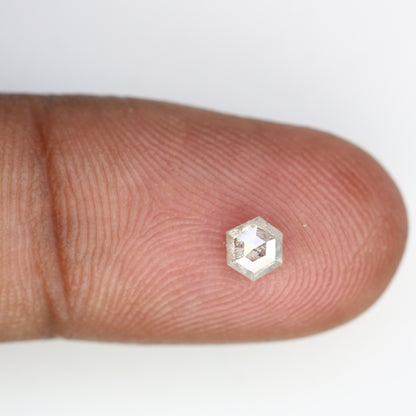 0.37 Carat Hexagon Shape Salt and Pepper Diamond 4.70 MM | Natural Gemstone for Custom Designer Rings, Unique Engagement Jewelry & Ethical Fine Jewelry - JayKrishna Diamond