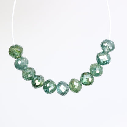 3.60 Carat Green Color Loose Polished Drilled Beads Diamond For Diamond Necklace - JayKrishna Diamond