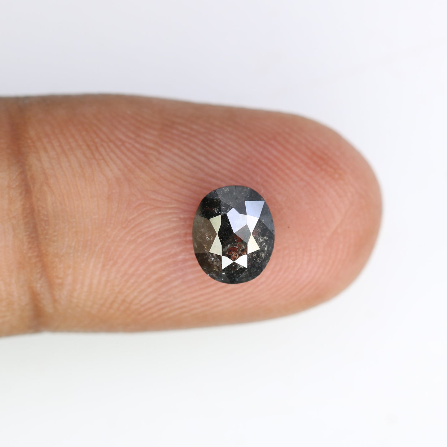 1.28 CT Loose Salt And Pepper Oval Shape Natural Diamond For Engagement Ring - JayKrishna Diamond