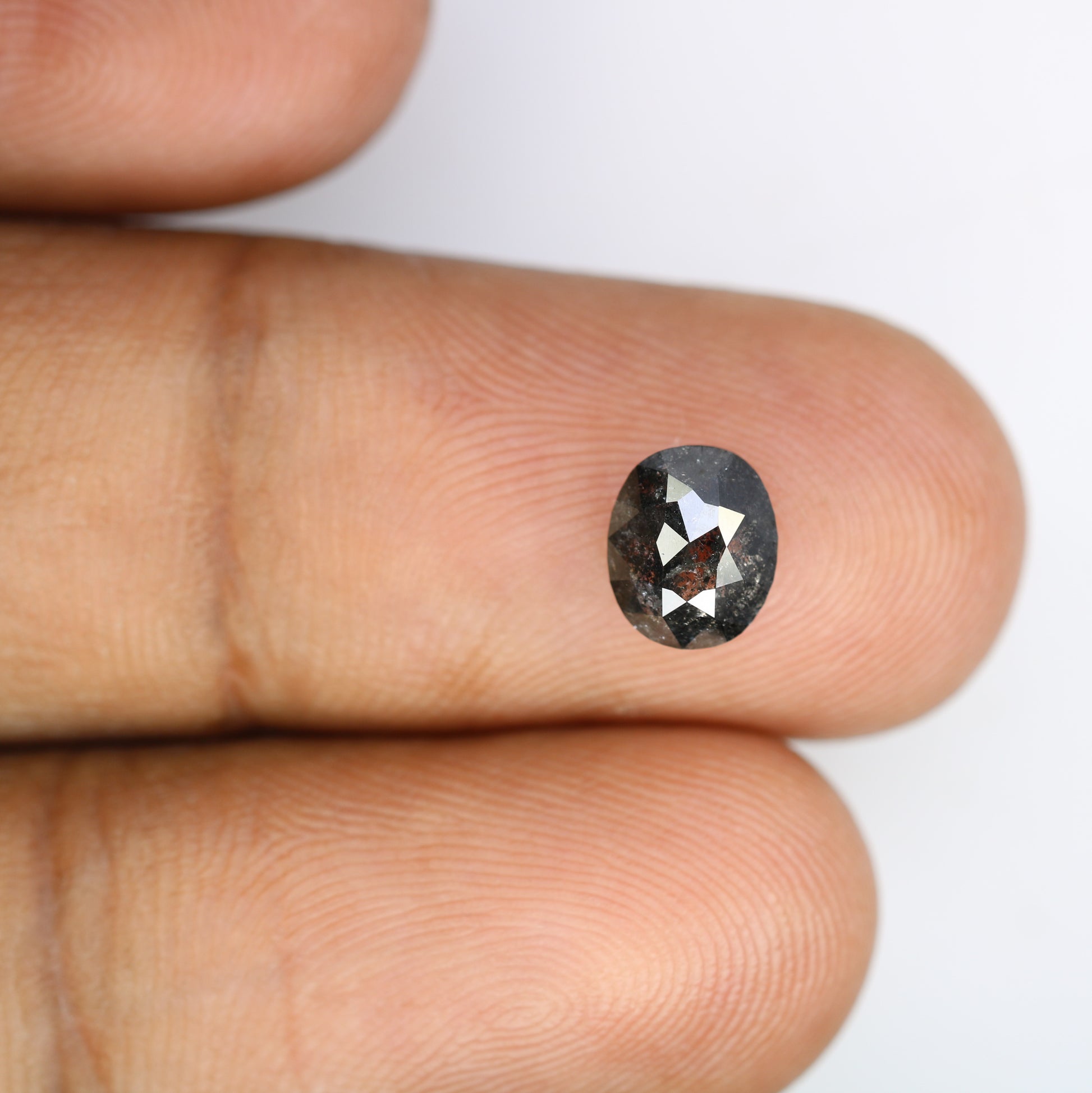 1.28 CT Loose Salt And Pepper Oval Shape Natural Diamond For Engagement Ring - JayKrishna Diamond