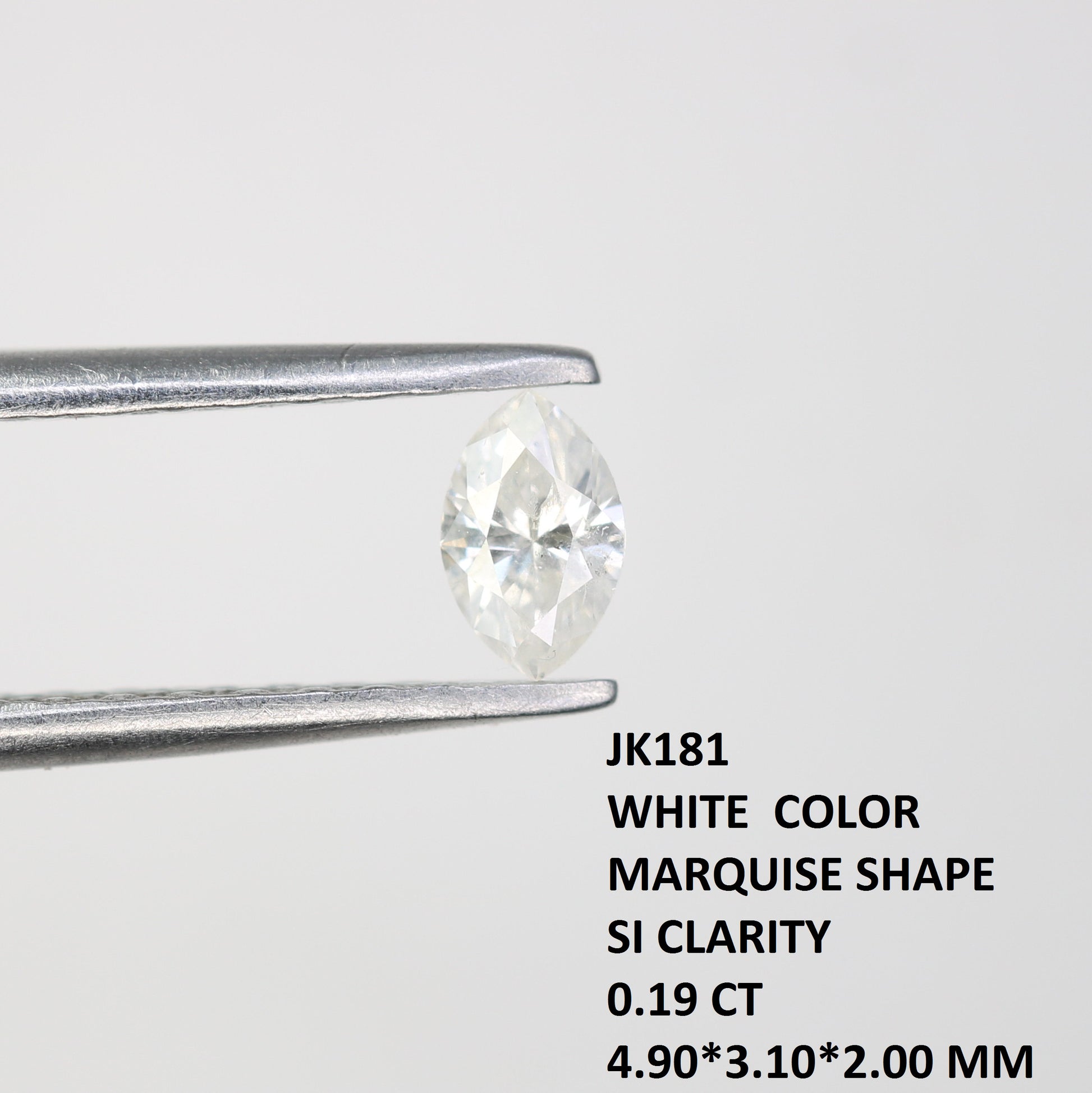 0.19 CT Marquise Shape Salt and Pepper Natural Diamond - Ideal for Engagement Rings, Necklaces, Promise Rings, Earrings, and Anniversary Gifts - JayKrishna Diamond