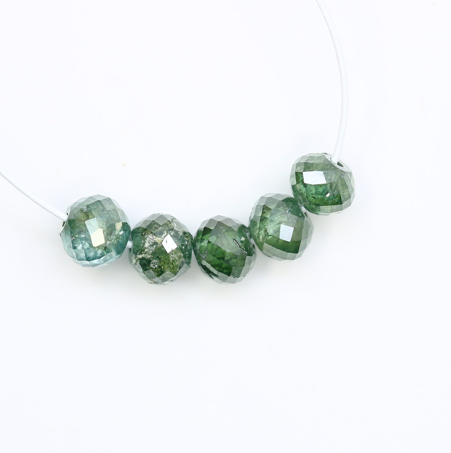 1.50 Carat 3.3 To 3.4 MM Green Color Polished Loose Beads Diamonds For Diamond Earring - JayKrishna Diamond