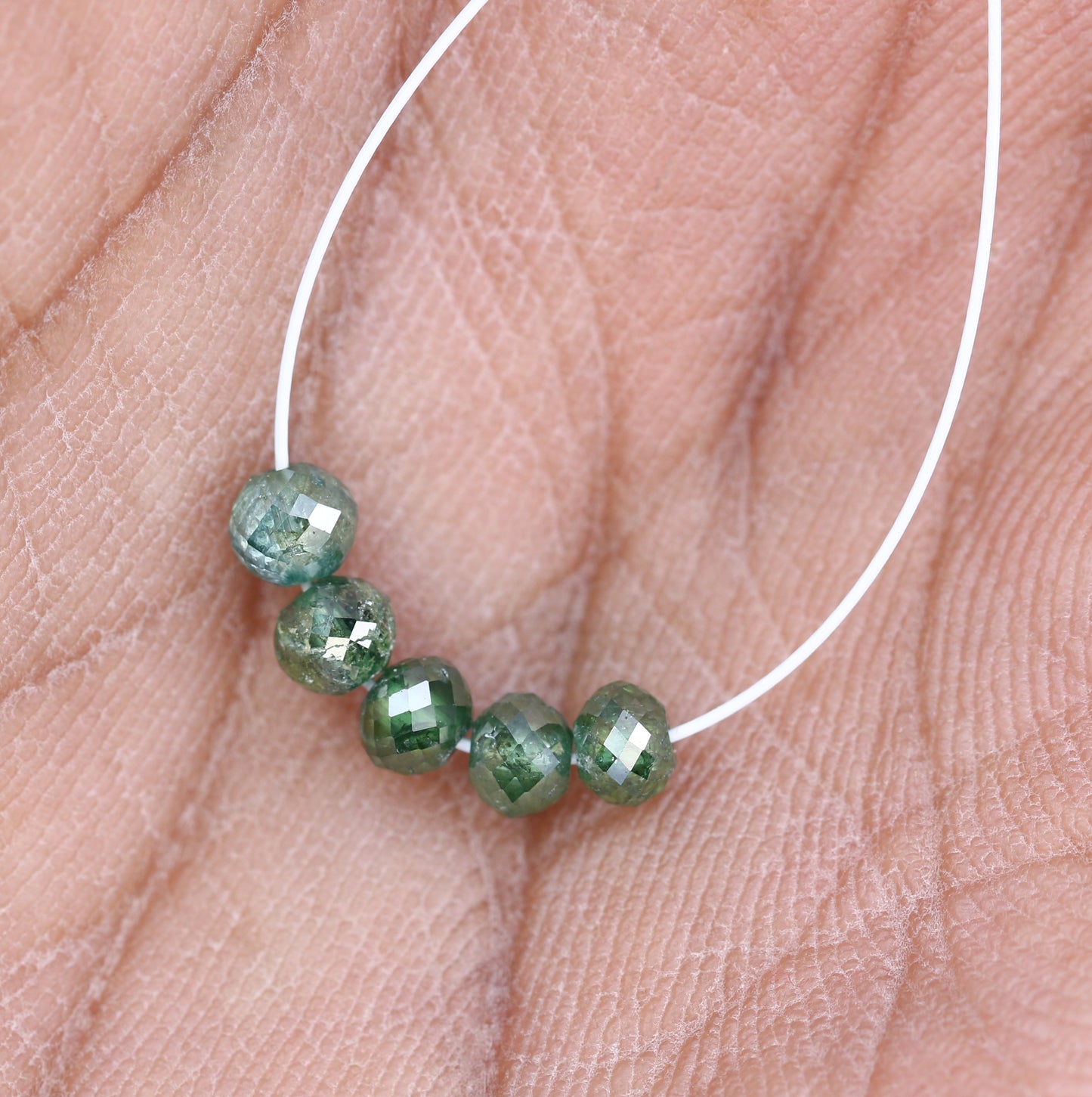 1.50 Carat 3.3 To 3.4 MM Green Color Polished Loose Beads Diamonds For Diamond Earring - JayKrishna Diamond