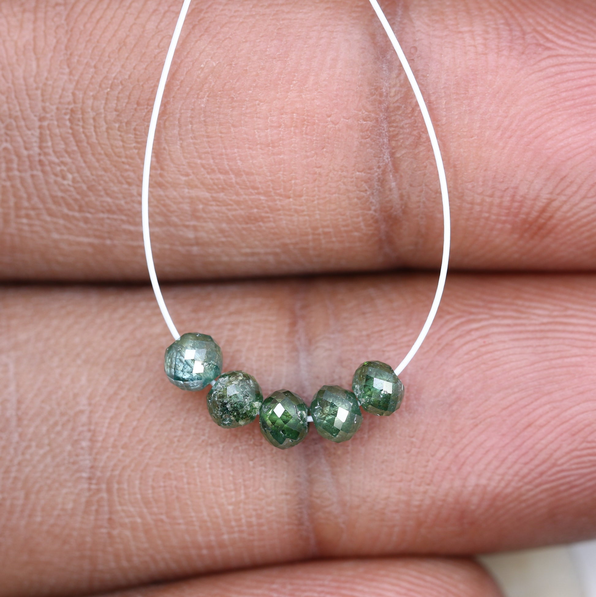 1.50 Carat 3.3 To 3.4 MM Green Color Polished Loose Beads Diamonds For Diamond Earring - JayKrishna Diamond