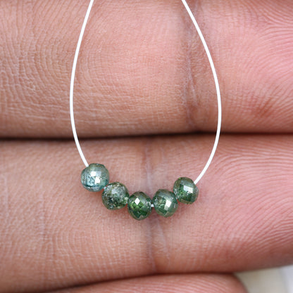 1.50 Carat 3.3 To 3.4 MM Green Color Polished Loose Beads Diamonds For Diamond Earring - JayKrishna Diamond