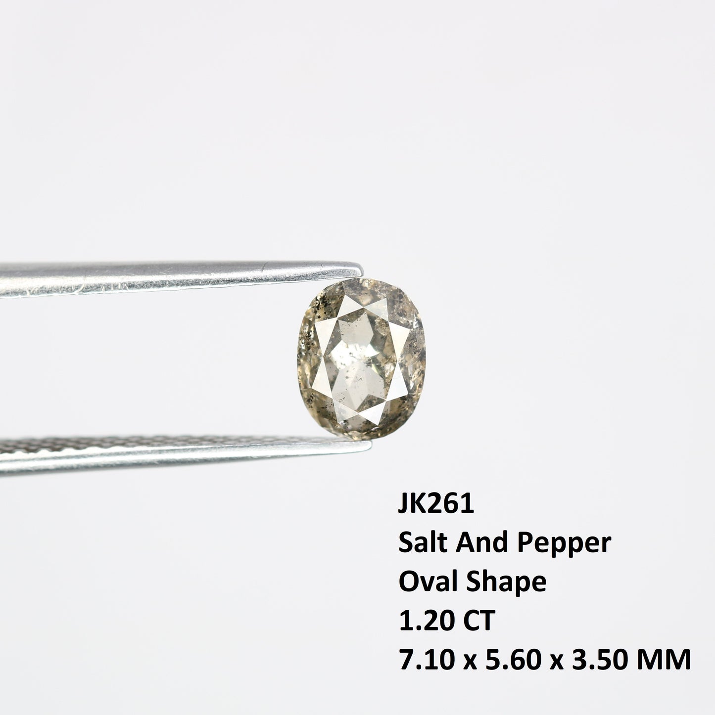 1.20 CT Loose Salt And Pepper Oval Shape Diamond For Wedding Ring - JayKrishna Diamond