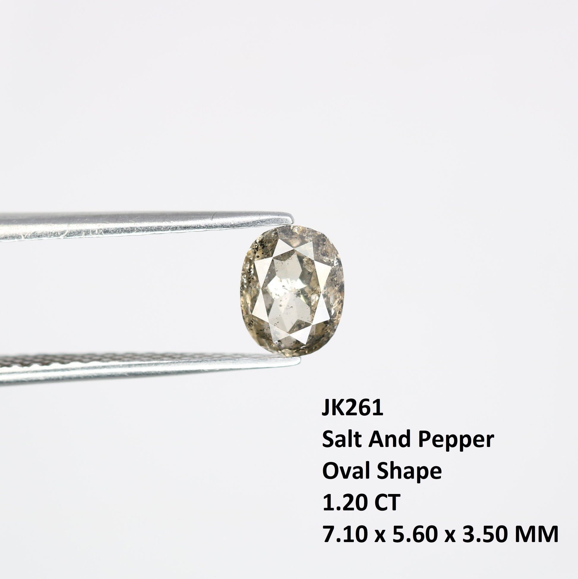 1.20 CT Loose Salt And Pepper Oval Shape Diamond For Wedding Ring - JayKrishna Diamond