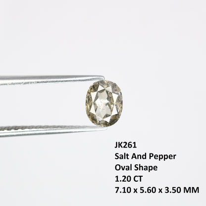 1.20 CT Loose Salt And Pepper Oval Shape Diamond For Wedding Ring - JayKrishna Diamond