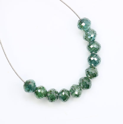 2.77 Carat Loose Beads Green Color Natural Polished Diamond Bracelet - JayKrishna Diamond