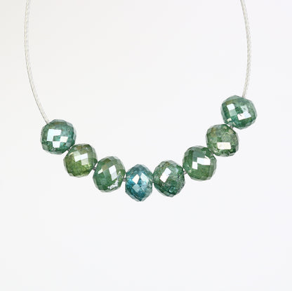 2.03 Carat Natural Loose Unique Green Color Polished Drilled Beads For Diamond Earring - JayKrishna Diamond