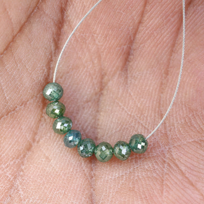 2.03 Carat Natural Loose Unique Green Color Polished Drilled Beads For Diamond Earring - JayKrishna Diamond