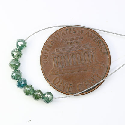 2.03 Carat Natural Loose Unique Green Color Polished Drilled Beads For Diamond Earring - JayKrishna Diamond