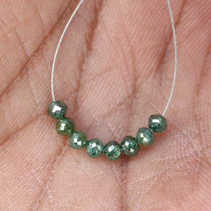 1.88 Carat Loose Fancy Green Natural Round Polished Beads For Diamond Jewellery - JayKrishna Diamond