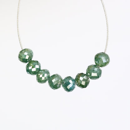 1.62 Carat Natural Loose Green Color Round Beads Diamond Bracelet - JayKrishna Diamond