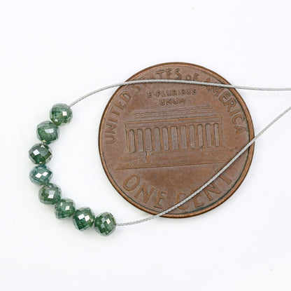 1.62 Carat Natural Loose Green Color Round Beads Diamond Bracelet - JayKrishna Diamond
